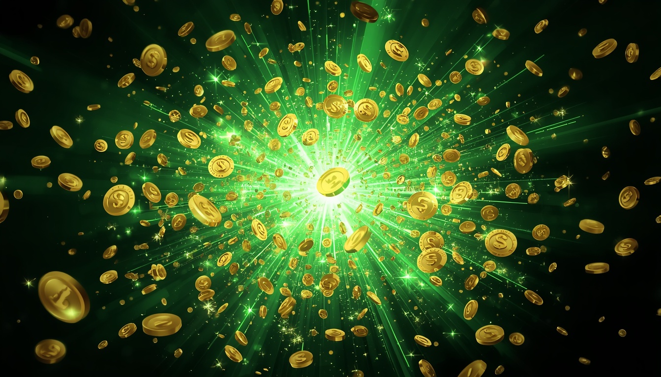 Turnee Verde Casino — premii uriașe sub formă de monede de aur și lumini verde smarald